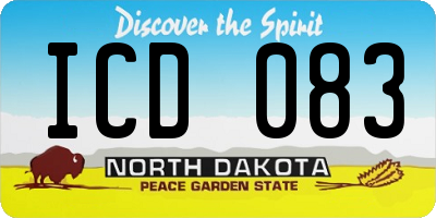 ND license plate ICD083