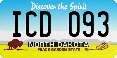 ND license plate ICD093