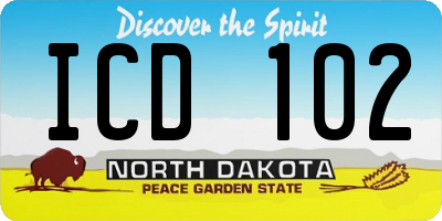 ND license plate ICD102