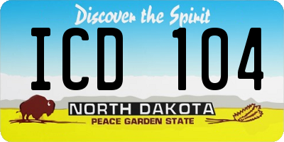 ND license plate ICD104