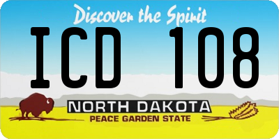 ND license plate ICD108