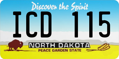ND license plate ICD115