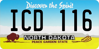 ND license plate ICD116