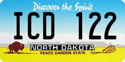 ND license plate ICD122