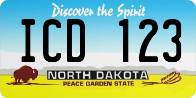 ND license plate ICD123