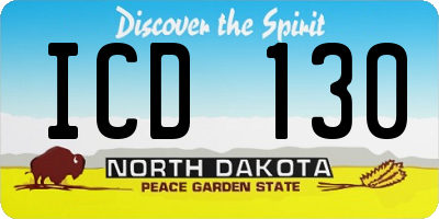 ND license plate ICD130