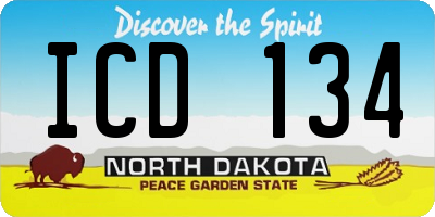 ND license plate ICD134