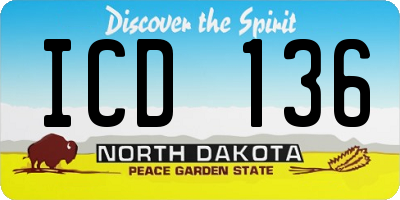 ND license plate ICD136
