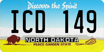 ND license plate ICD149