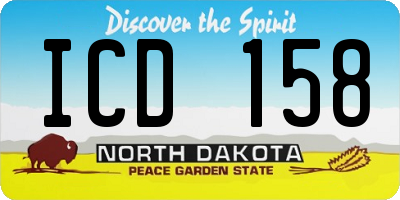 ND license plate ICD158