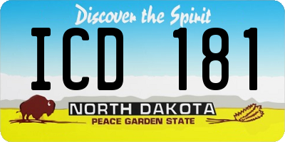 ND license plate ICD181