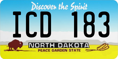 ND license plate ICD183