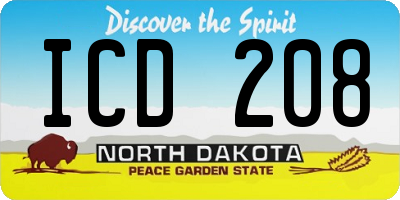 ND license plate ICD208