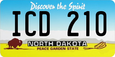 ND license plate ICD210