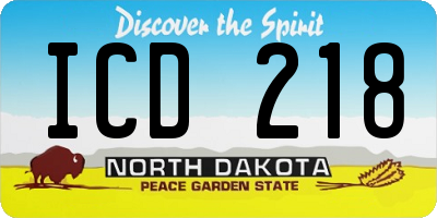ND license plate ICD218