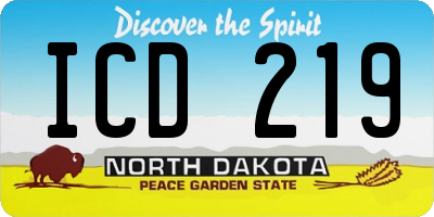 ND license plate ICD219