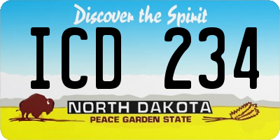 ND license plate ICD234