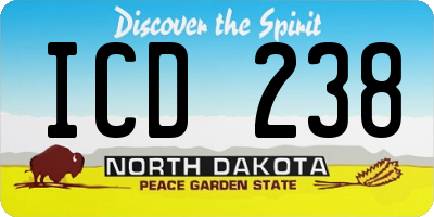 ND license plate ICD238