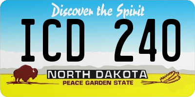 ND license plate ICD240