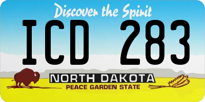 ND license plate ICD283
