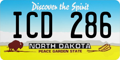 ND license plate ICD286