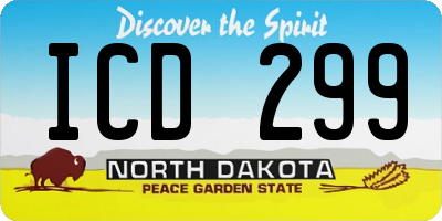 ND license plate ICD299
