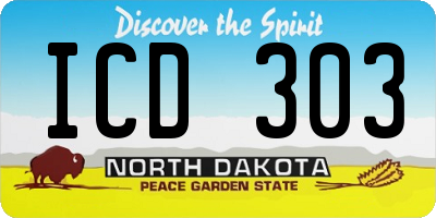 ND license plate ICD303
