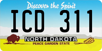 ND license plate ICD311