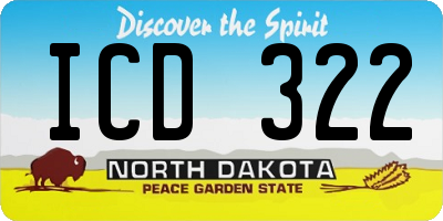 ND license plate ICD322