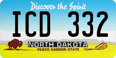 ND license plate ICD332