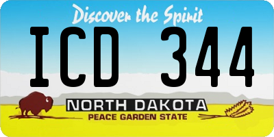 ND license plate ICD344