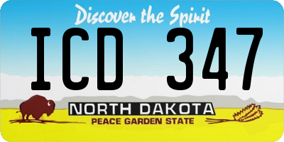 ND license plate ICD347