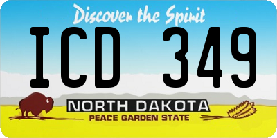 ND license plate ICD349