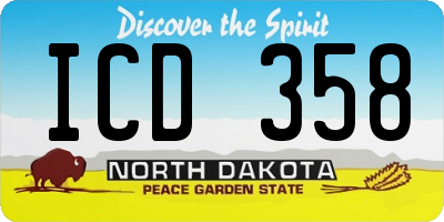 ND license plate ICD358