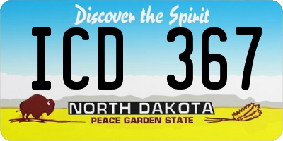 ND license plate ICD367