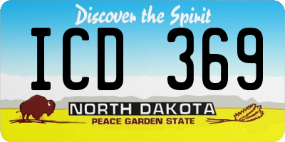 ND license plate ICD369