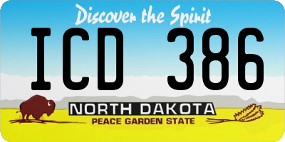 ND license plate ICD386