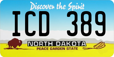 ND license plate ICD389