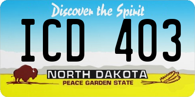 ND license plate ICD403