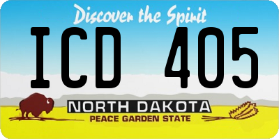 ND license plate ICD405