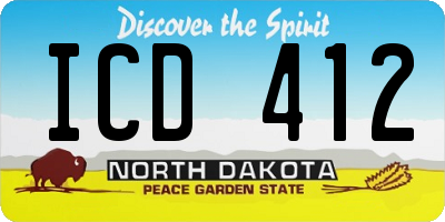 ND license plate ICD412