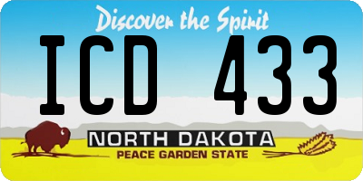 ND license plate ICD433