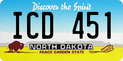 ND license plate ICD451
