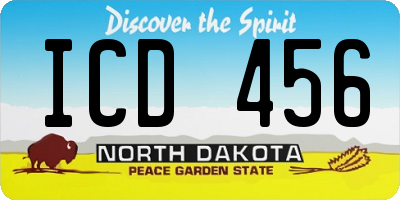 ND license plate ICD456