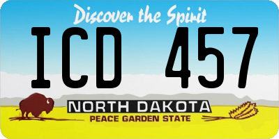ND license plate ICD457