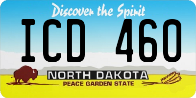 ND license plate ICD460