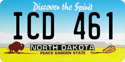 ND license plate ICD461