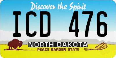 ND license plate ICD476