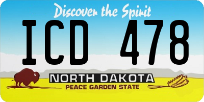 ND license plate ICD478