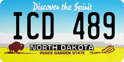 ND license plate ICD489